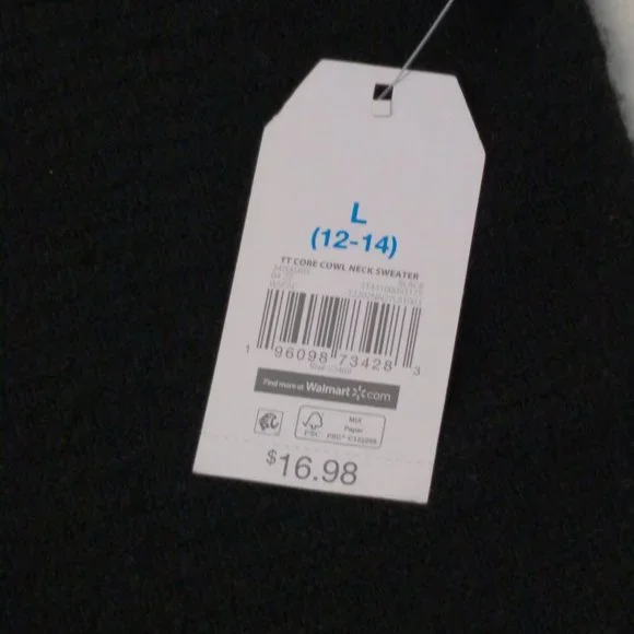 Time and Tru Women’s Cowl Neck Sweater 2X (20W) Chest Measures 46" - NWT - Picture 6 of 16